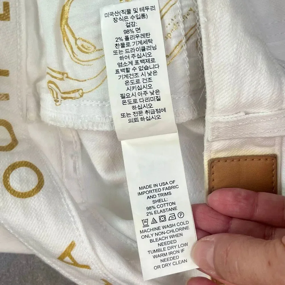 Kate Spade Broome Street White Mid Rise Straight Leg Jeans 29